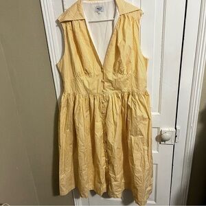 Magnolia Place Unique Vintage Yellow White Striped Retro Dress Plus Size 4X N2